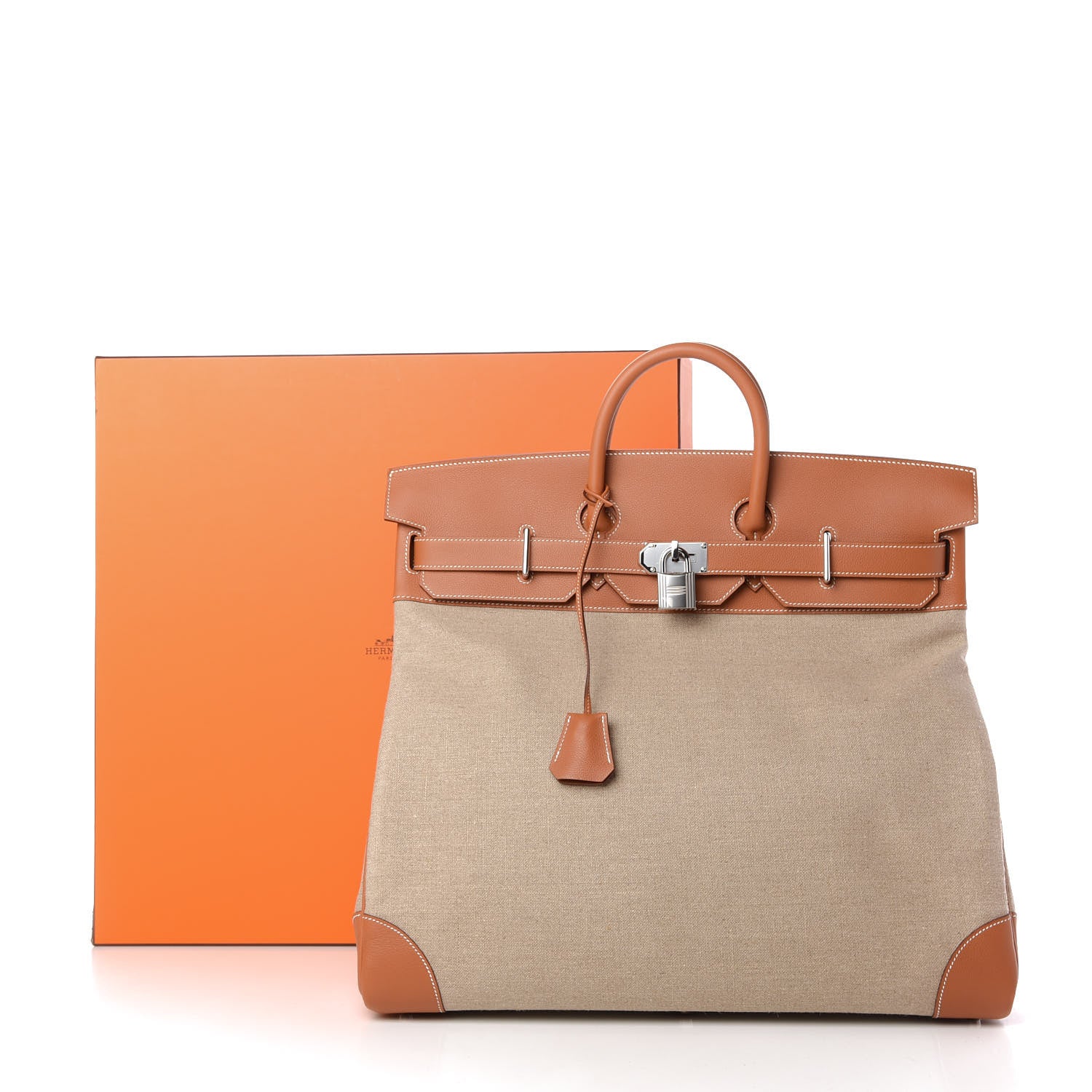 Hermes Toile De Camp Evercolor HAC Birkin 50 Ficelle Gold 11 of 11