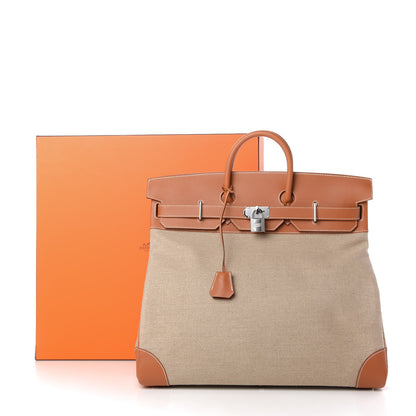 Hermes Toile De Camp Evercolor HAC Birkin 50 Ficelle Gold 11 of 11
