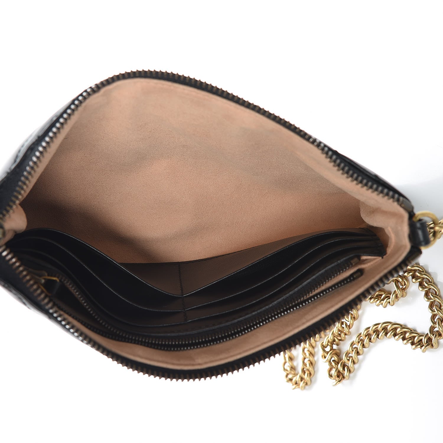 Gucci Calfskin Matelasse Mini GG Marmont Chain Bag Black 5 of 10