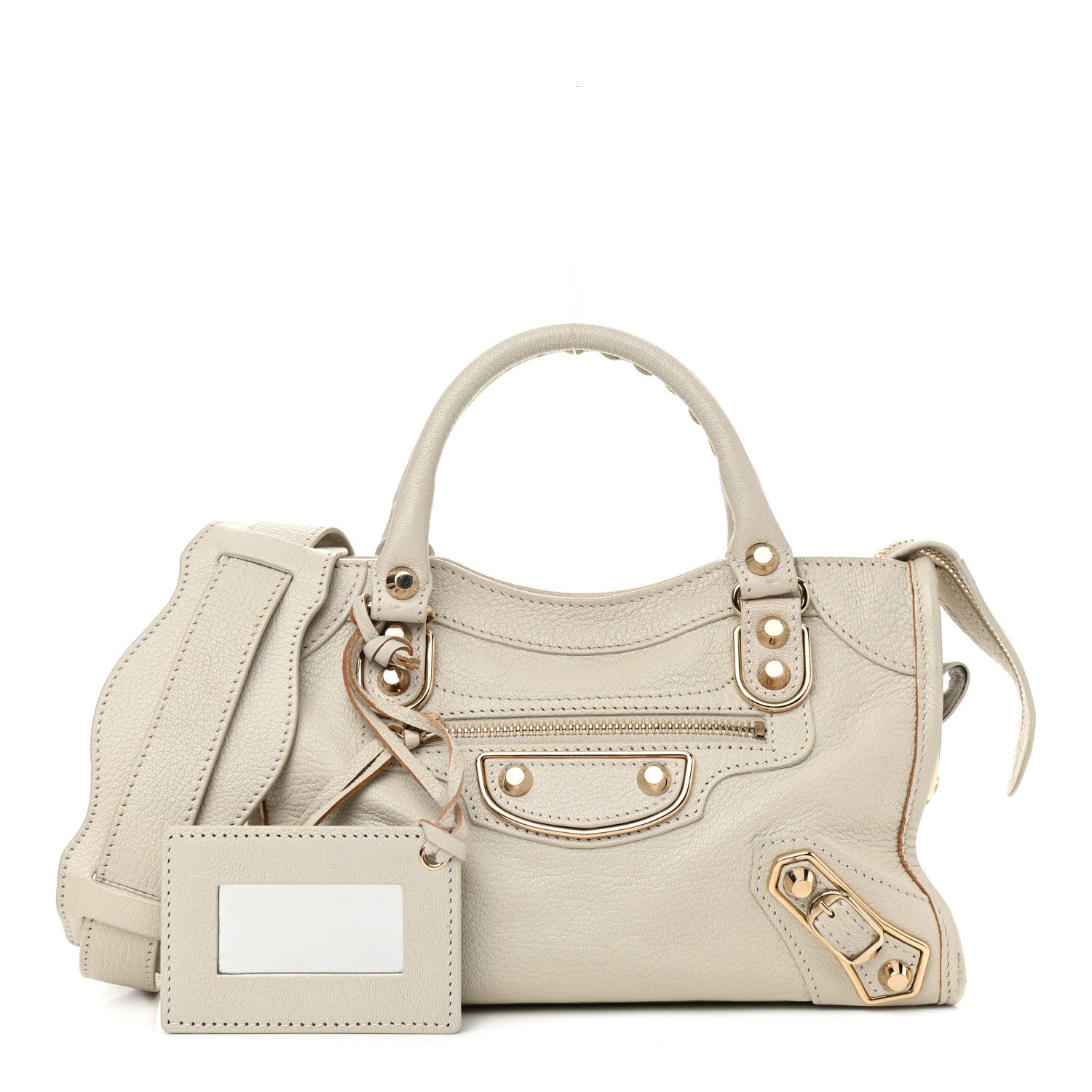 Balenciaga Chevre Gold Metallic Edge Hardware Mini City Ivory 1 of 11