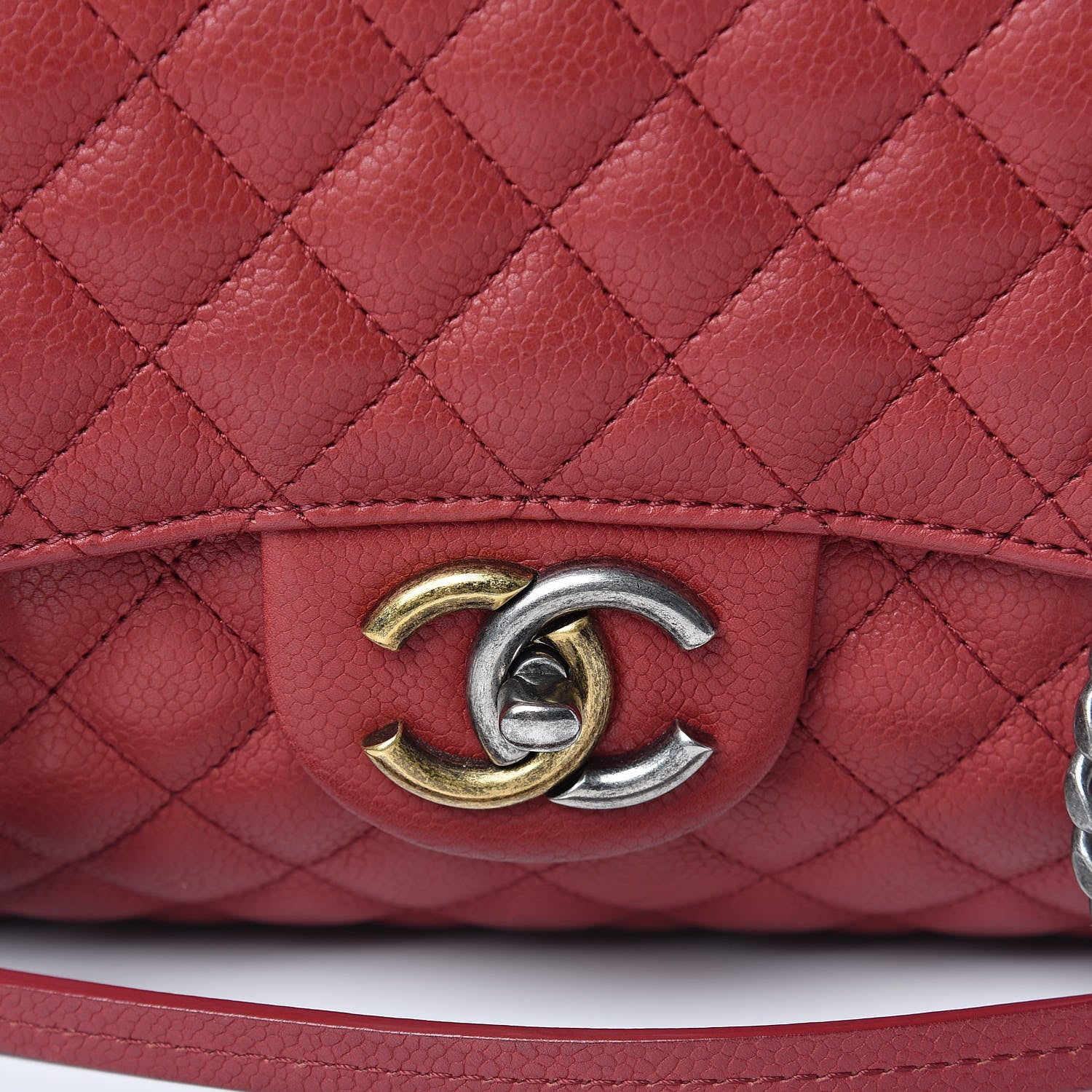Chanel Caviar Quilted Large Casual Pocket Tote Red 10 of 14