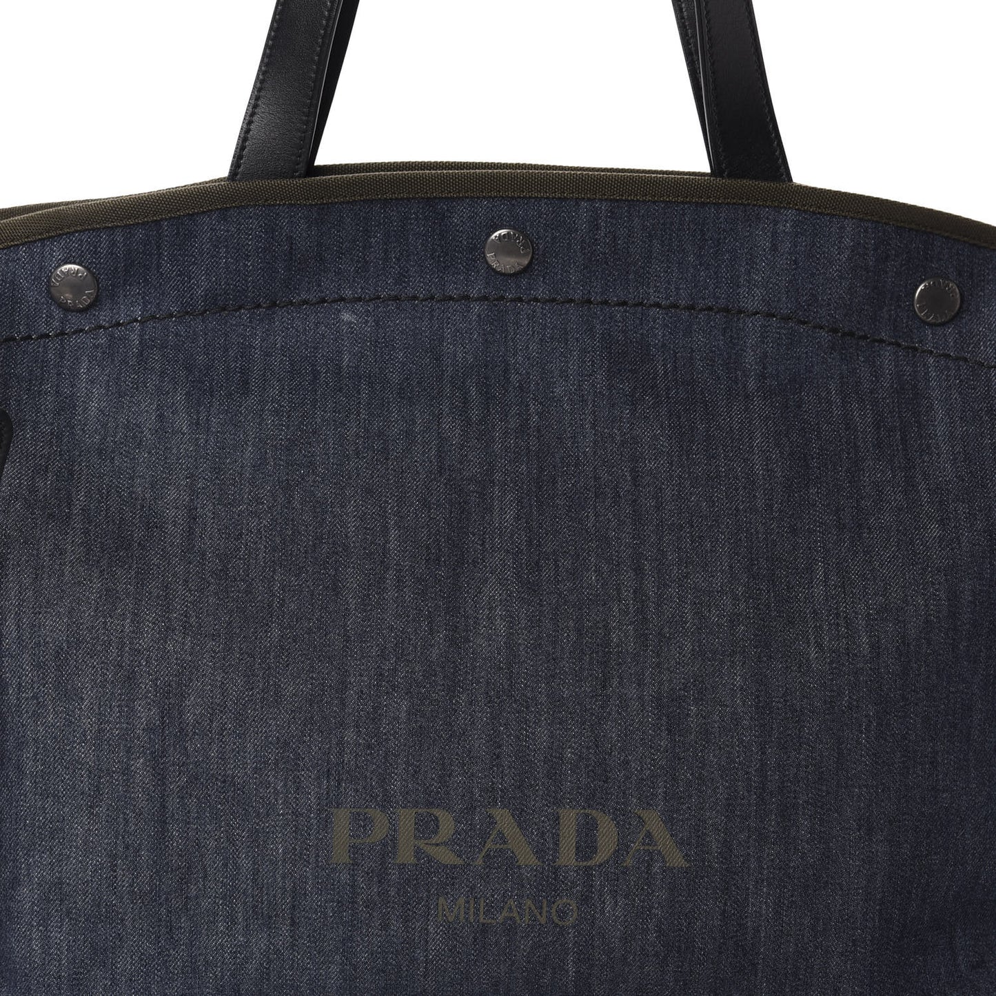 Denim City Calfskin Logo Shopping Tote Blue