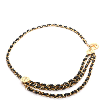 Chanel Lambskin Chain CC Medallion Belt Black Gold 1 of 7