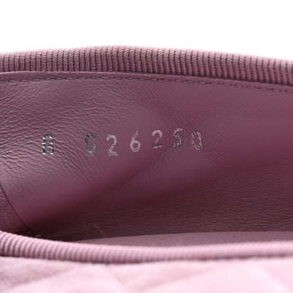 Chanel Suede Quilted Cap Toe CC Ballerina Flats 38.5 Light Pink 9 of 14