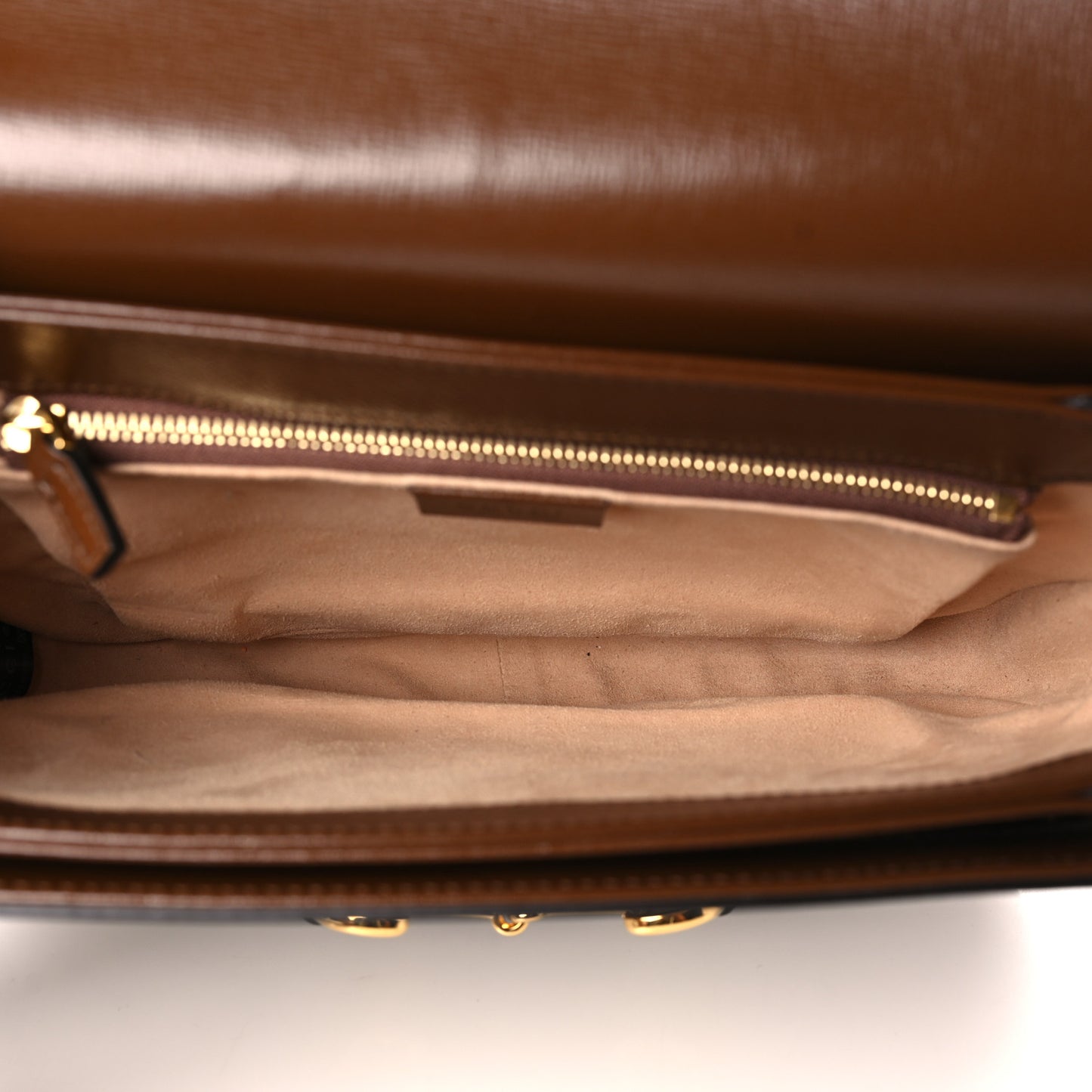 GG Supreme Monogram Horsebit 1955 Shoulder Bag Beige Brown Sugar