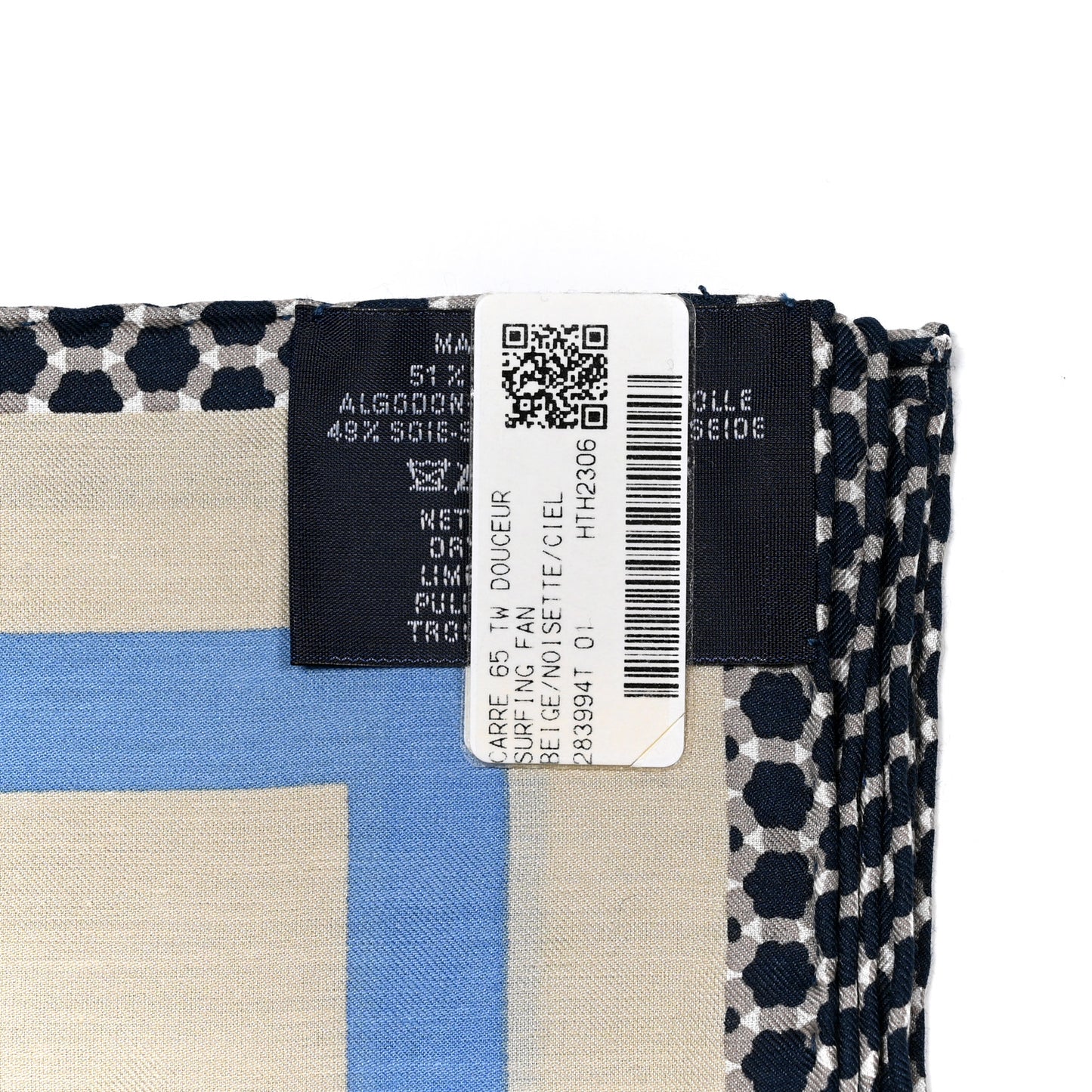 Cotton Silk Surfing Fan Scarf 65 Beige Noisette Ciel