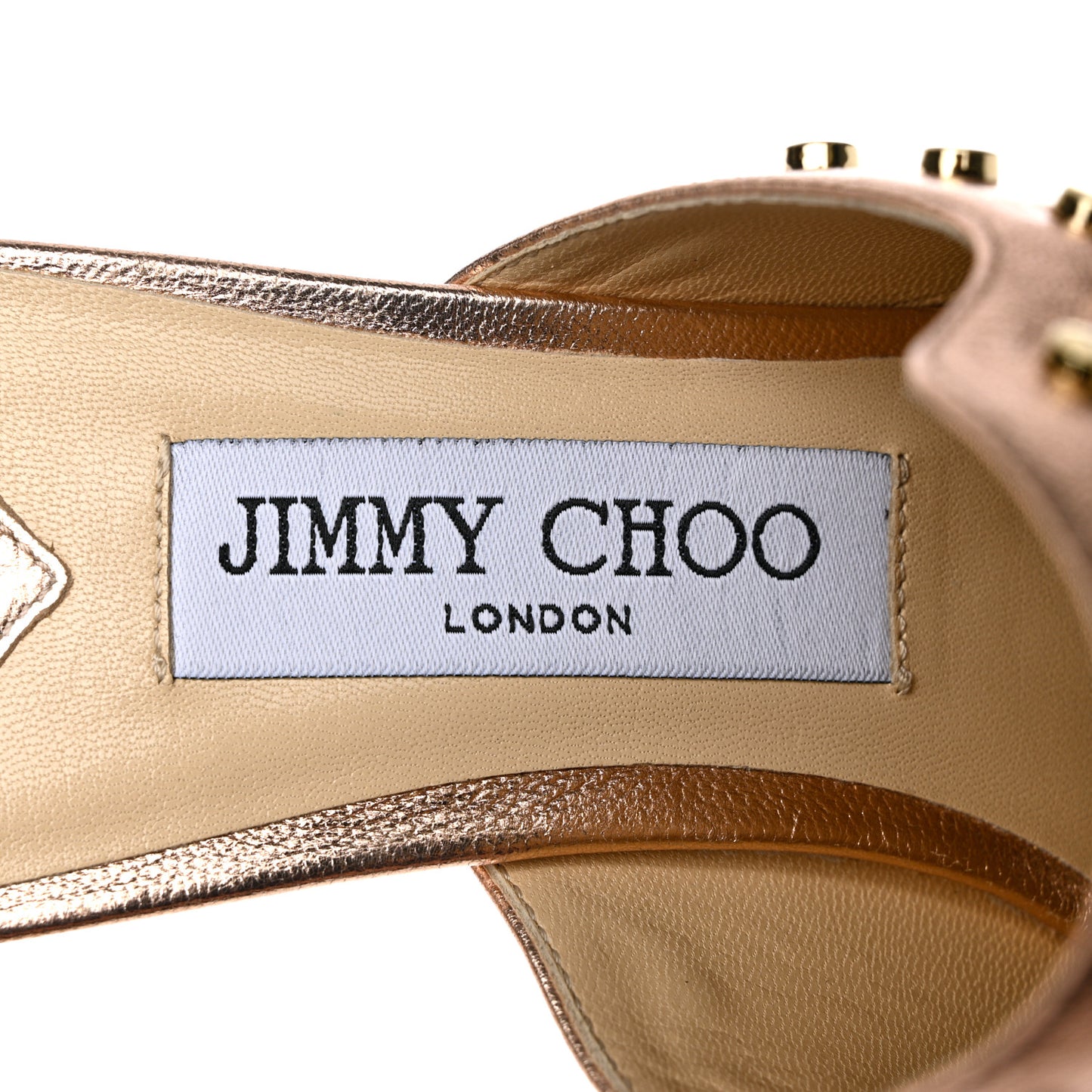 Washed Metallic Nappa Studded Myla 65 Mules 39 Tea Rose Gold