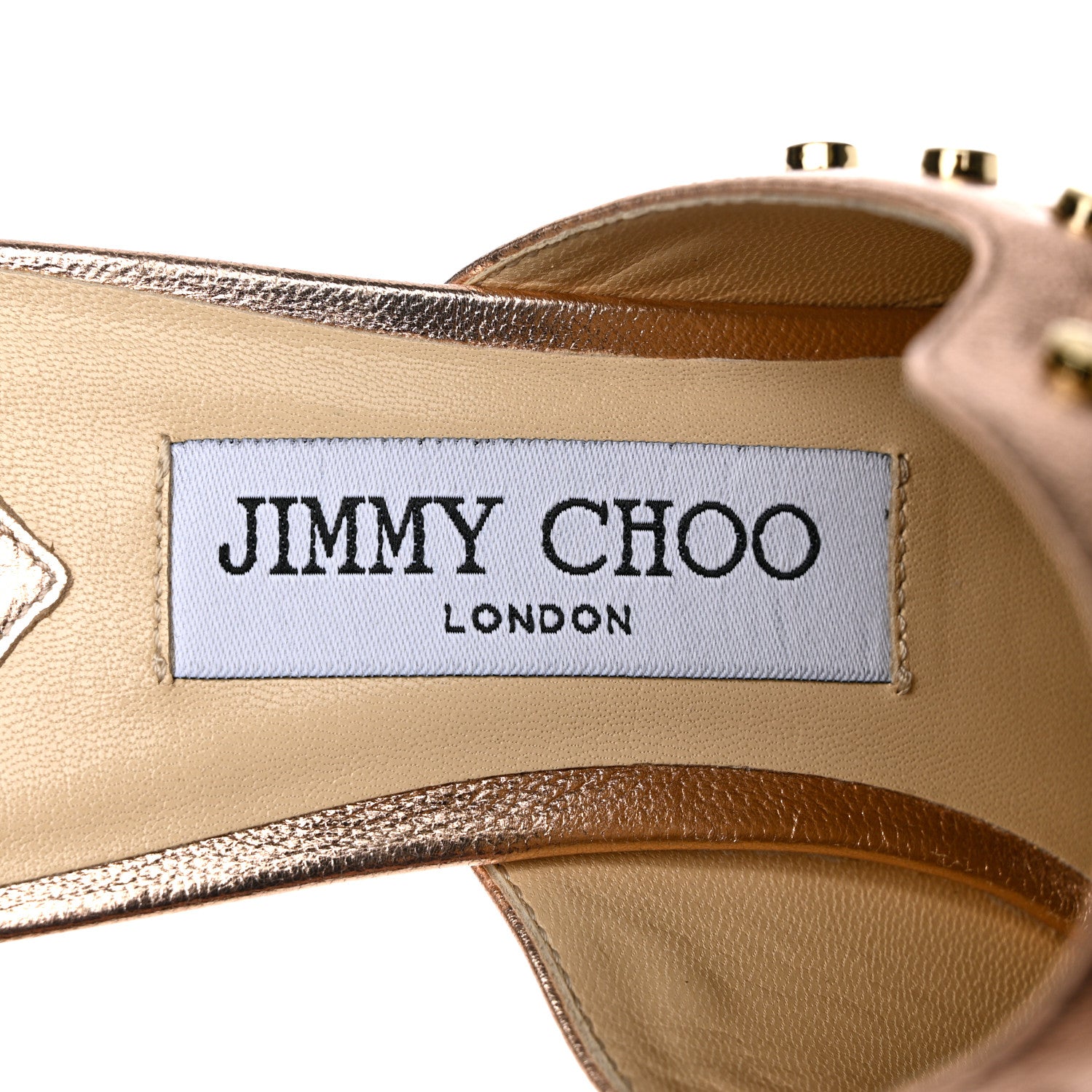 Jimmy Choo Washed Metallic Nappa Studded Myla 65 Mules 39 Tea Rose Gold 6 of 9