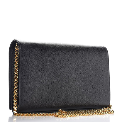 Saint Laurent Grain De Poudre Star Studded Monogram Wallet on Chain Black 3 of 8