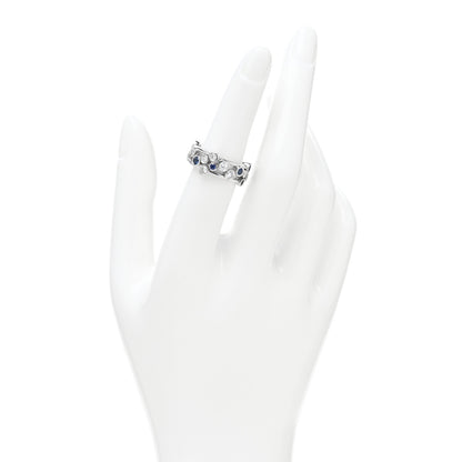 Tiffany Platinum Diamond Sapphire Bubble Band Ring 51 5.75 2 of 4