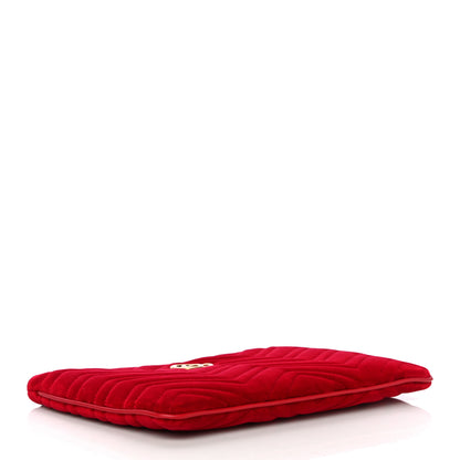Gucci Velvet Matelasse GG Marmont Zip Pouch Hibiscus Red 4 of 11