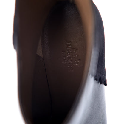 Hermes Calfskin Velvet Goatskin Womens Proof Low Boot 38.5 Black 7 of 9