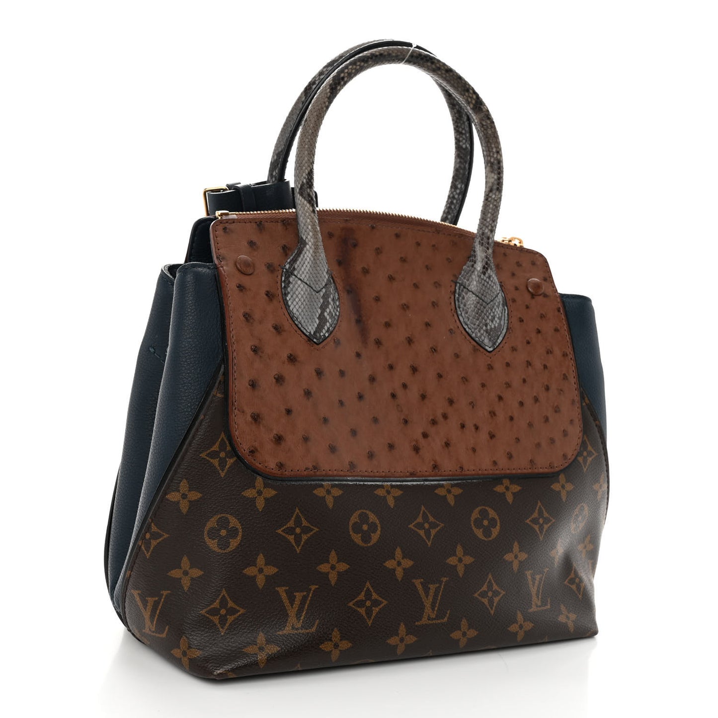 Monogram Ostrich Python Majestueux PM Blue