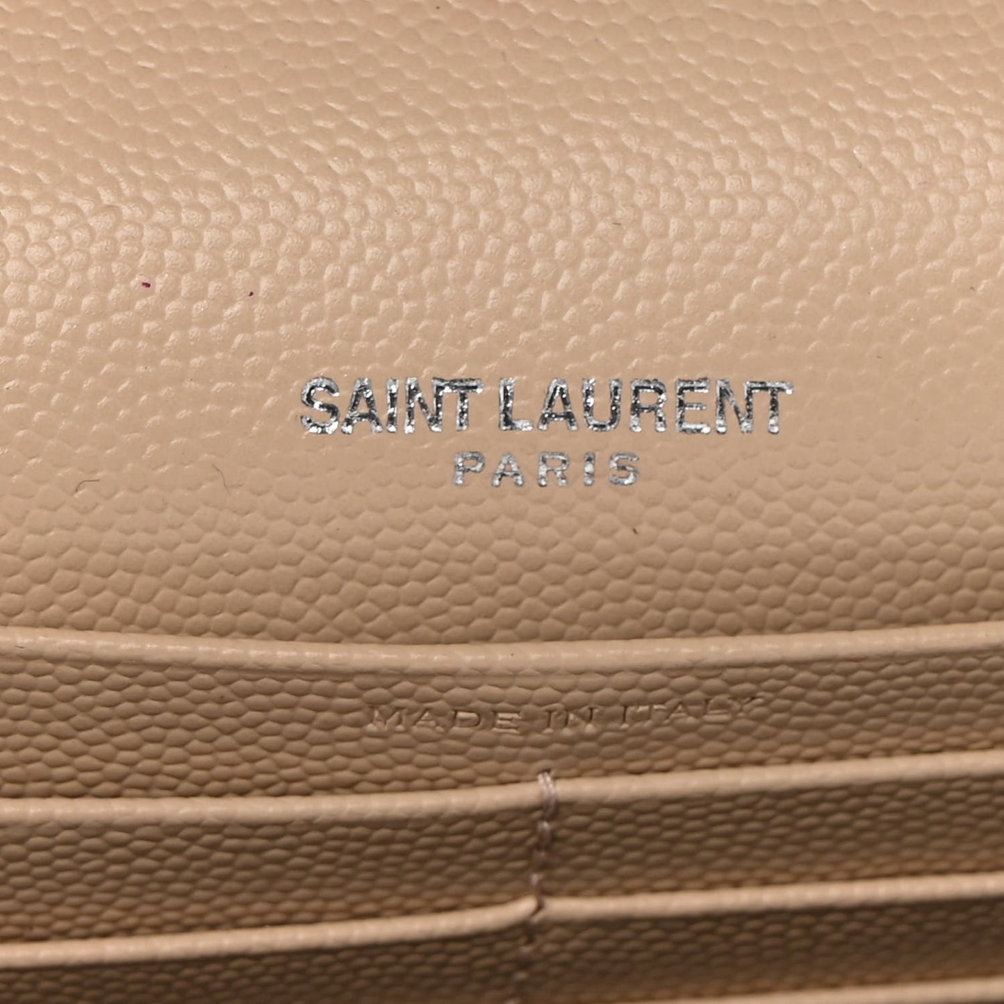 Grain De Poudre Matelasse Chevron Monogram Chain Wallet Nude Powder