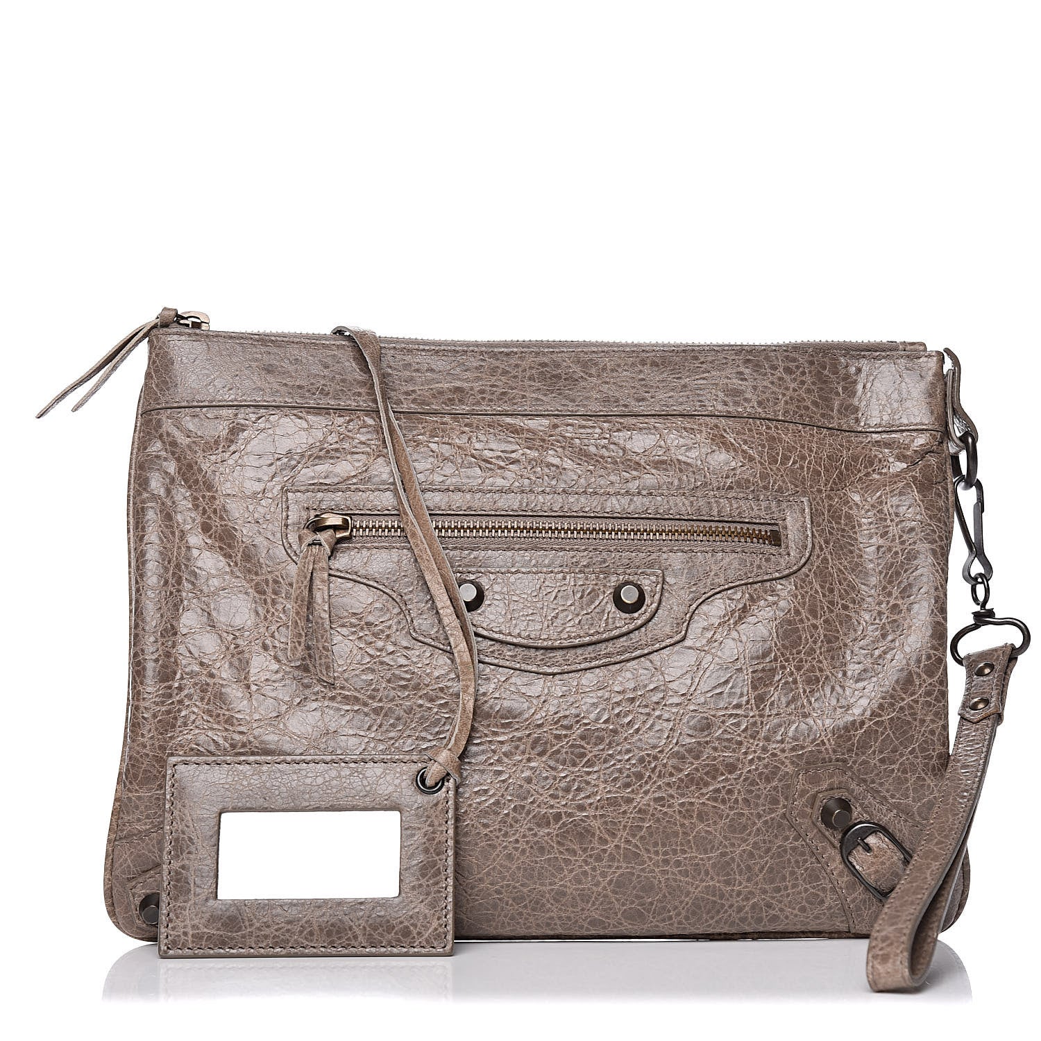 Balenciaga Agneau Classic Hardware Flat Handle Clutch Gris Poivre 1 of 9