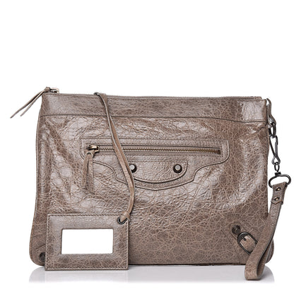 Balenciaga Agneau Classic Hardware Flat Handle Clutch Gris Poivre 1 of 9