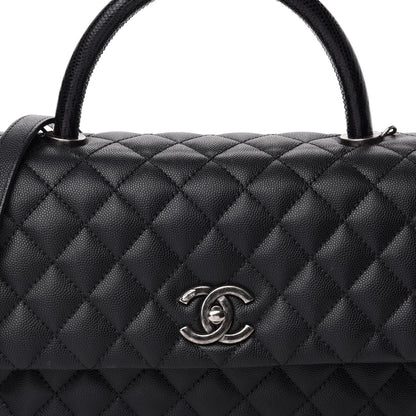 Chanel Caviar Lizard Quilted Small Coco Handle Flap Black 16 of 17
