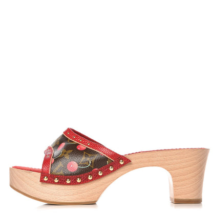 Louis Vuitton Monogram Cerises Mules Heels 37.5 1 of 13