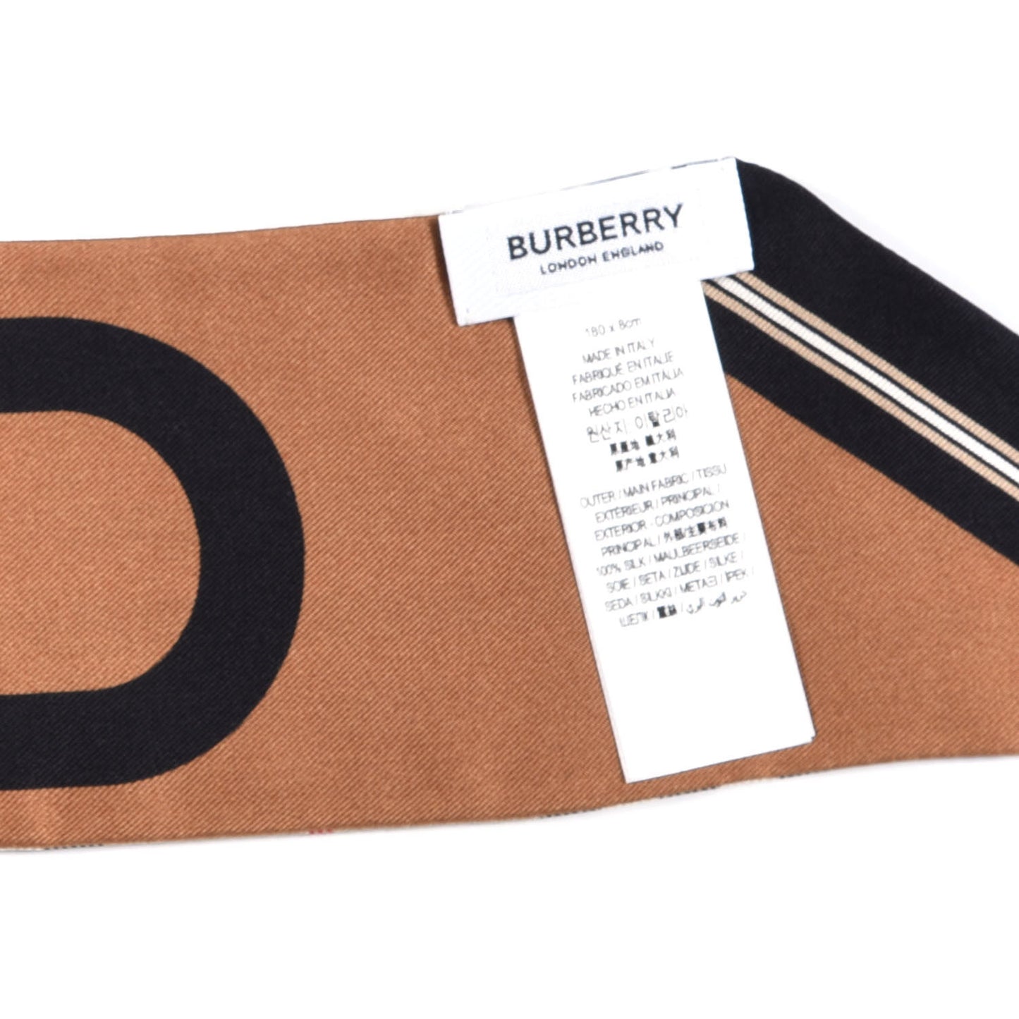 Silk Vintage Check Logo Print Skinny Scarf