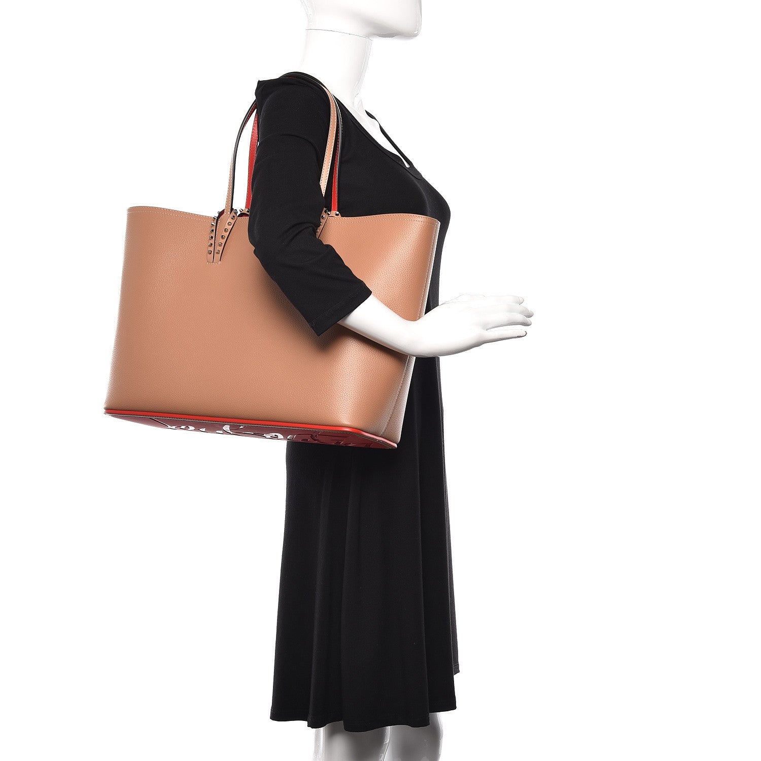 Christian Louboutin Calfskin Spikes East West Cabata Tote Nude 1 of 11