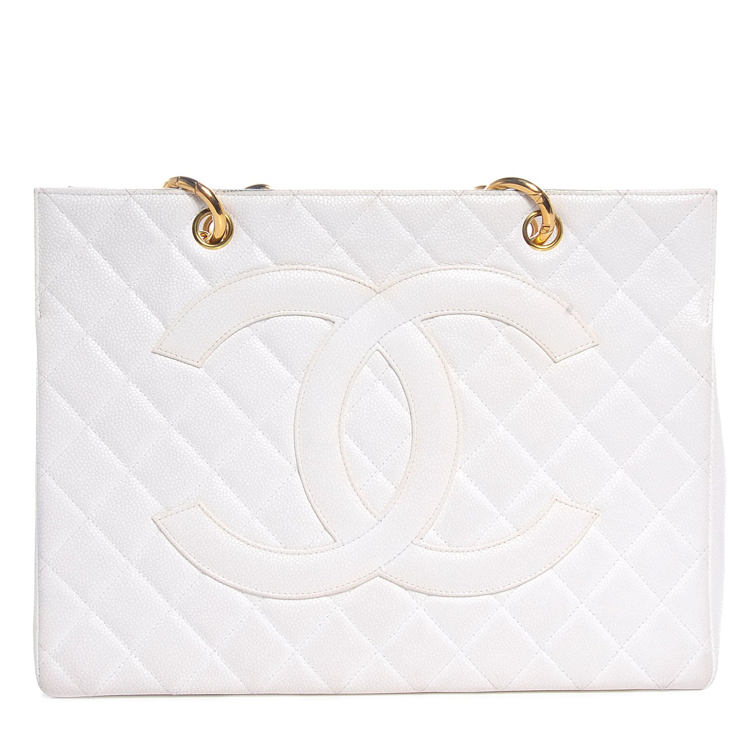 Chanel Caviar Quilted Grand Shopping Tote GST White 1 of 9