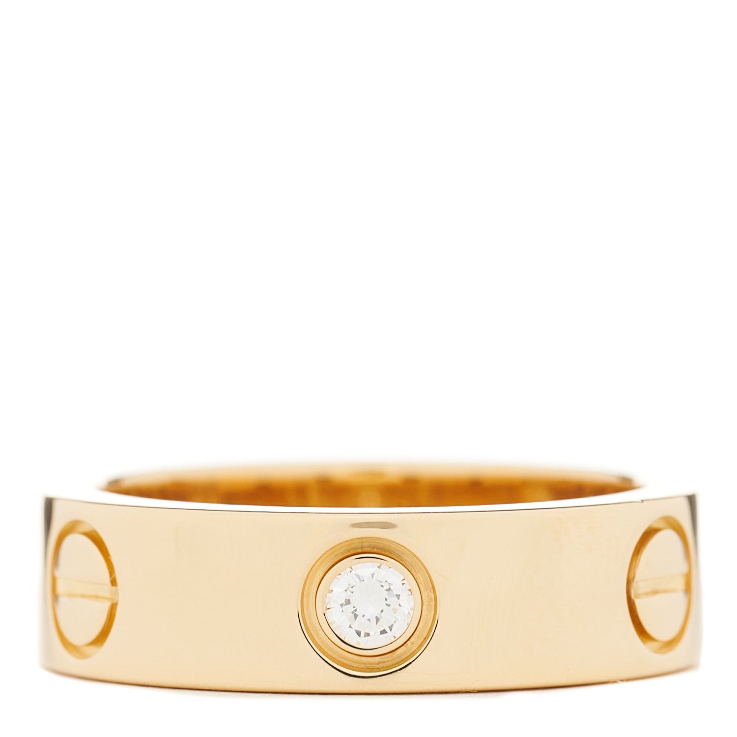 Cartier 18K Yellow Gold 3 Diamond 5.5mm LOVE Ring 53 6.25 1 of 6