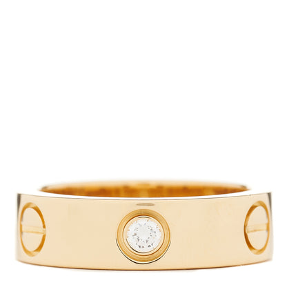 Cartier 18K Yellow Gold 3 Diamond 5.5mm LOVE Ring 53 6.25 1 of 6