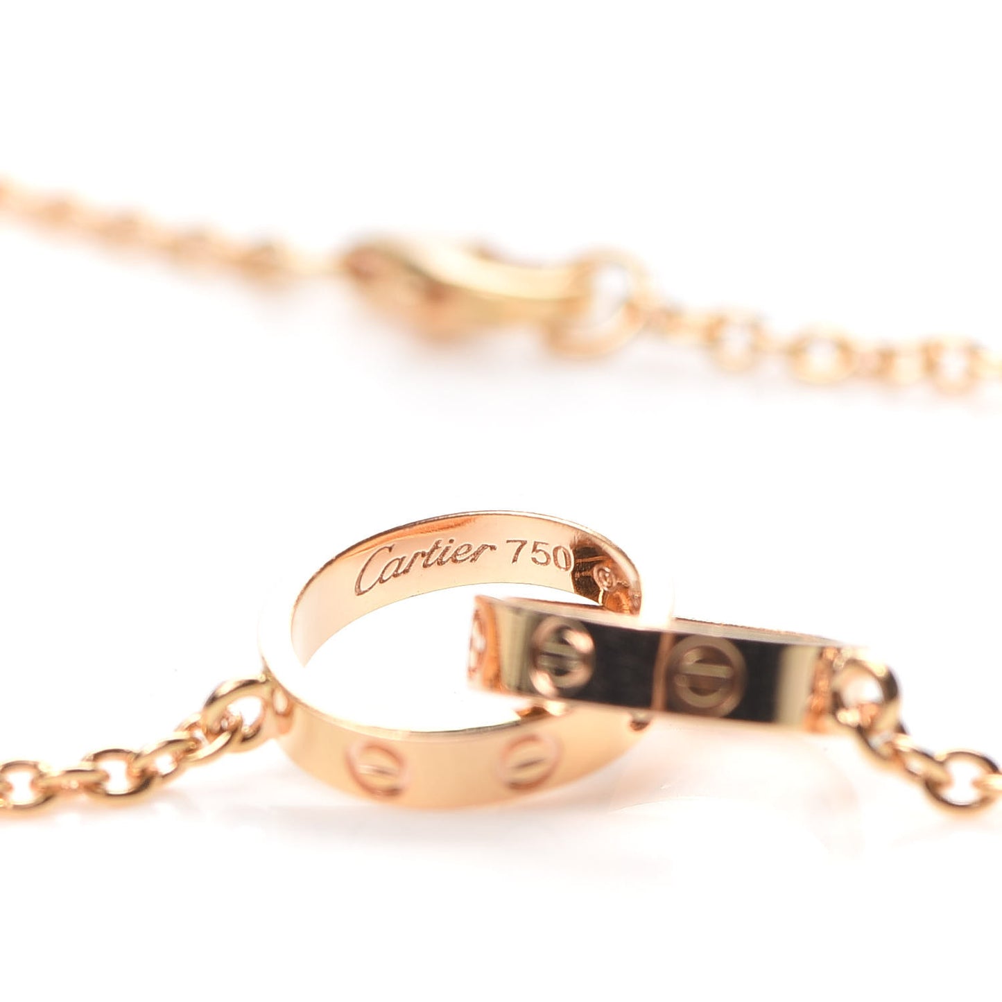 18K Pink Gold Interlocking LOVE Necklace