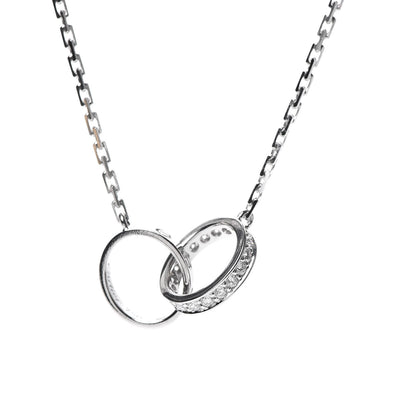 Cartier 18K White Gold Diamond Interlocking LOVE Necklace 6 of 6