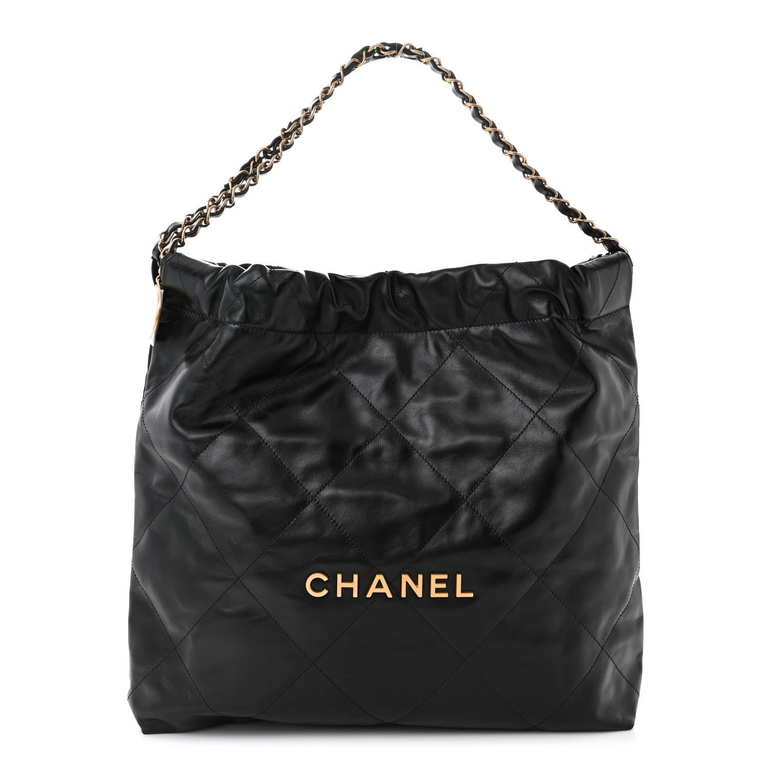 Chanel Shiny Calfskin Quilted Chanel 22 Black 1 of 12