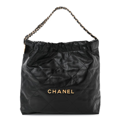 Chanel Shiny Calfskin Quilted Chanel 22 Black 1 of 12