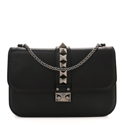 Valentino Garavani Vitello Medium Glam Lock Rockstud Flap Black 1 of 10