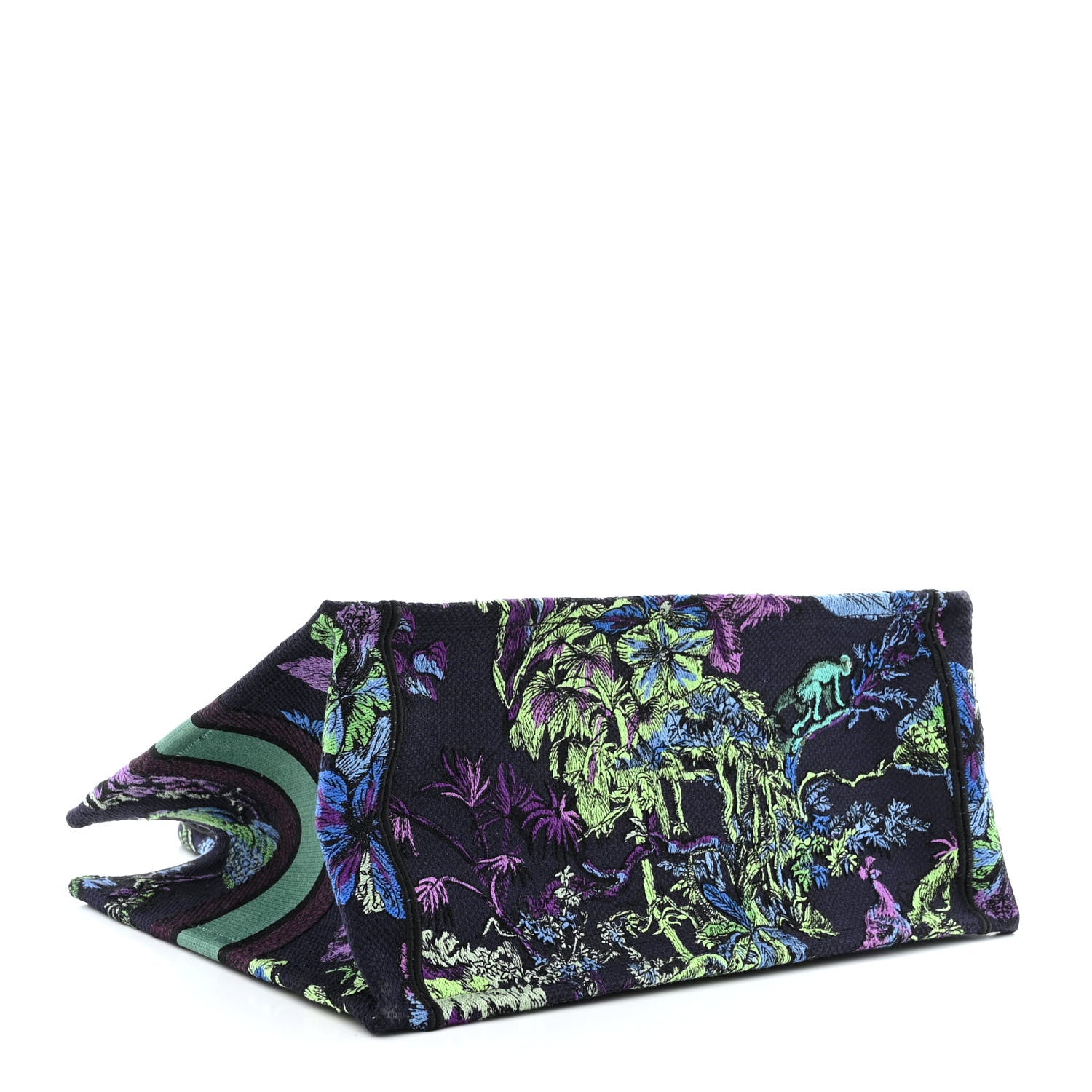 Christian Dior Canvas Embroidered Medium Toile de Jouy Voyage Book Tote Blue Multicolor 4 of 10