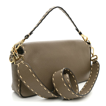 Fendi Cuoio Roma Sellerissima Nappa Sintetica Tape Stitch Mini Baguette Tempesta 3 of 9