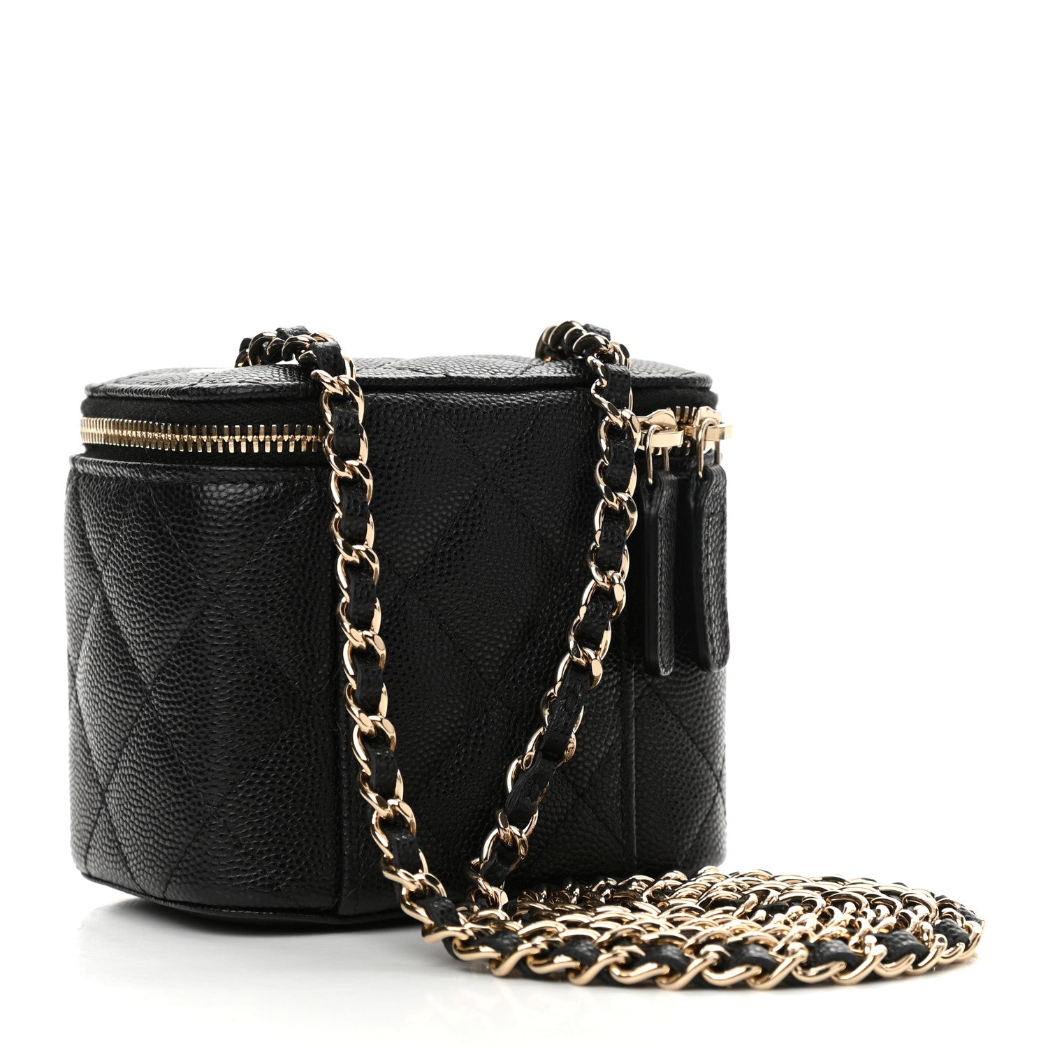 Chanel Caviar Quilted Mini Vanity Case With Chain Black 3 of 11