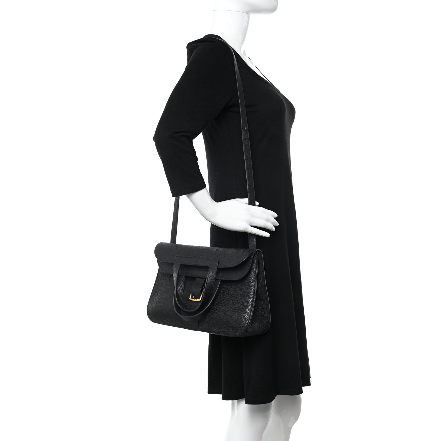 Hermes Taurillon Clemence Halzan 31 GM Black 2 of 10
