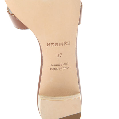 Hermes Calfskin Oasis Sandals 37 Gold 6 of 8
