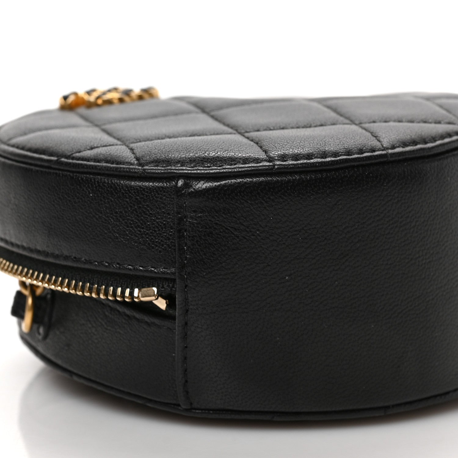 Chanel Goatskin Quilted Chanel 19 Round Clutch With Chain Black 7 of 8