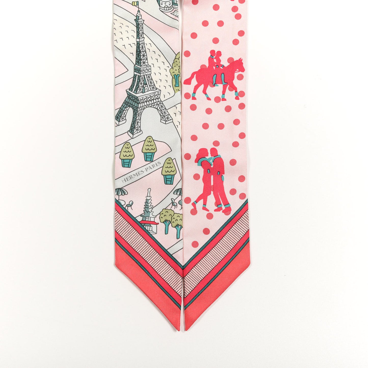 Silk Les Nouveaux Amoureux de Paris Twilly Rose Pale Vert Rose