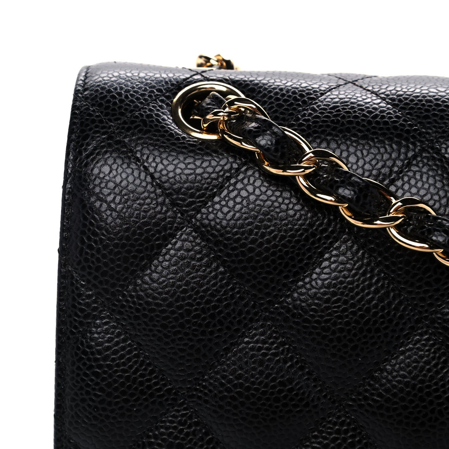 Caviar Quilted Jumbo Double Flap Black