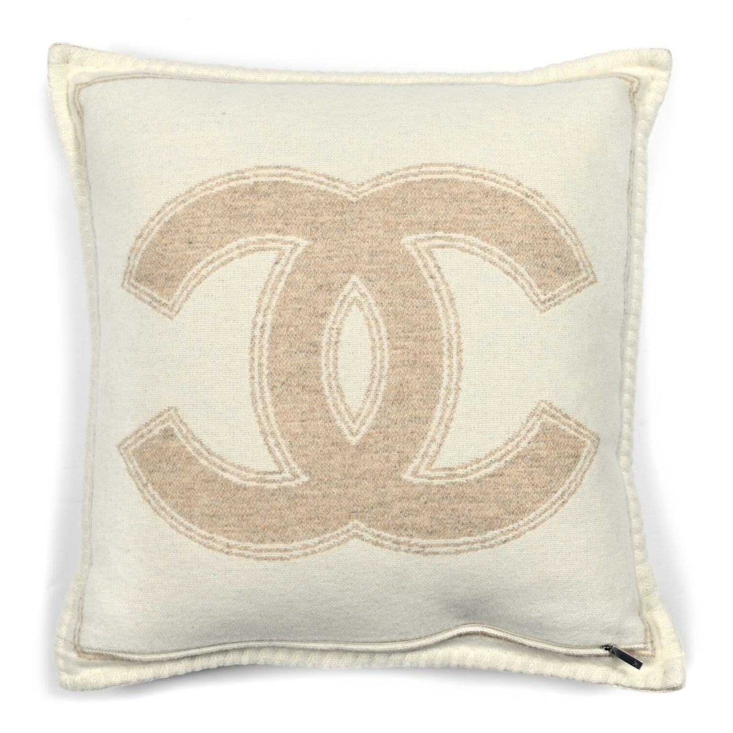 Merino Wool Cashmere CC Pillow Beige Off White