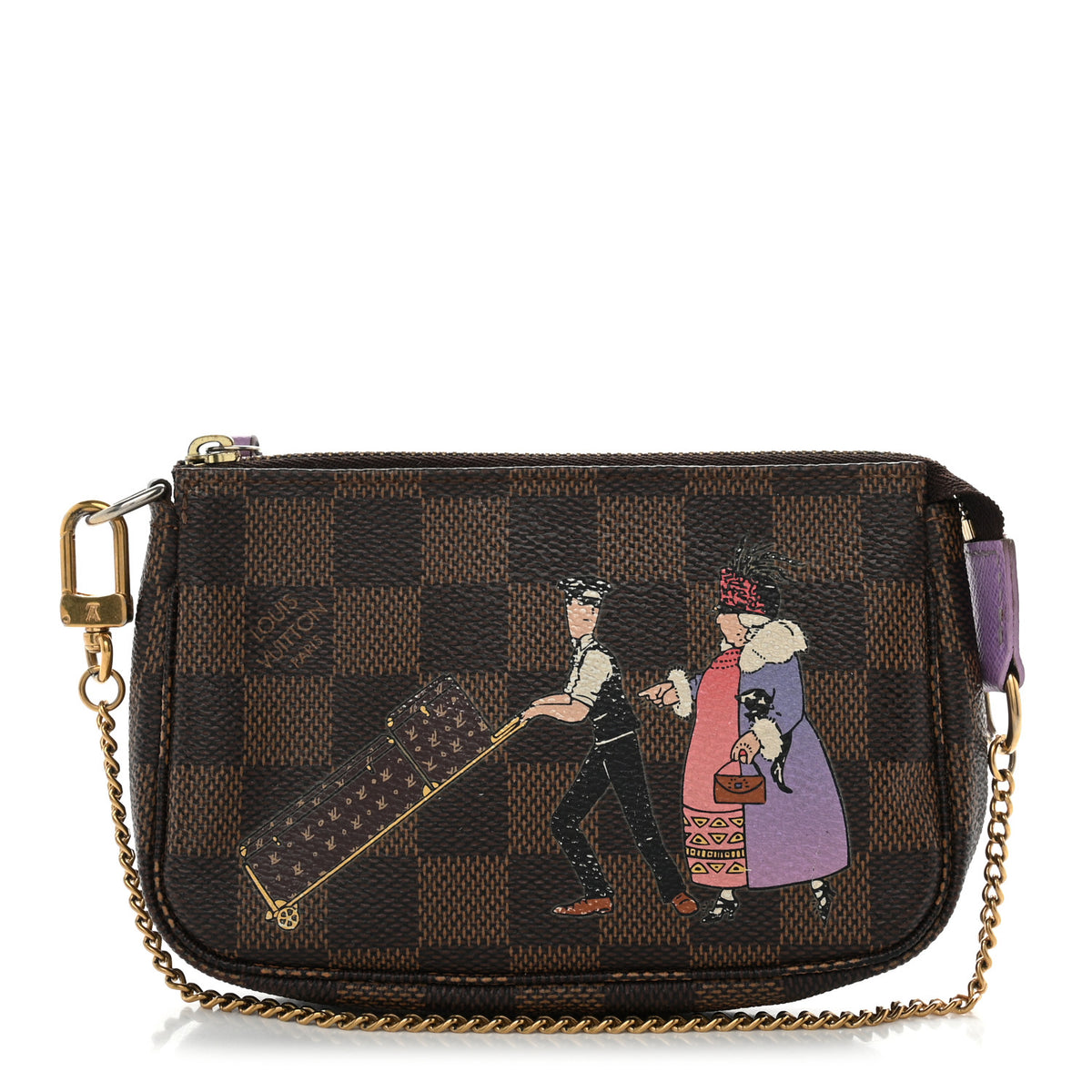 Damier Ebene Illustre Mini Pochette Accessories Violet