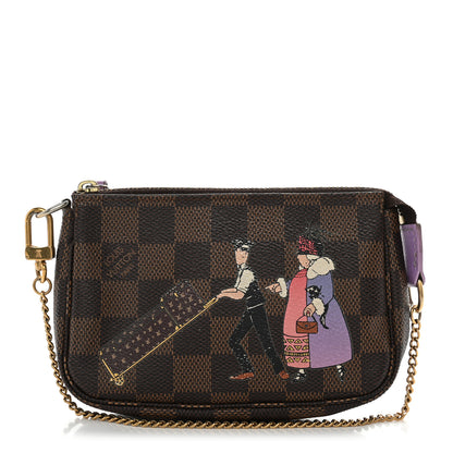 Louis Vuitton Damier Ebene Illustre Mini Pochette Accessories Violet 1 of 11