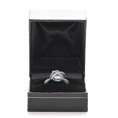 David Yurman Sterling Silver Diamond Blue Topaz 10mm Cable Wrap Ring 54 7 5 of 5