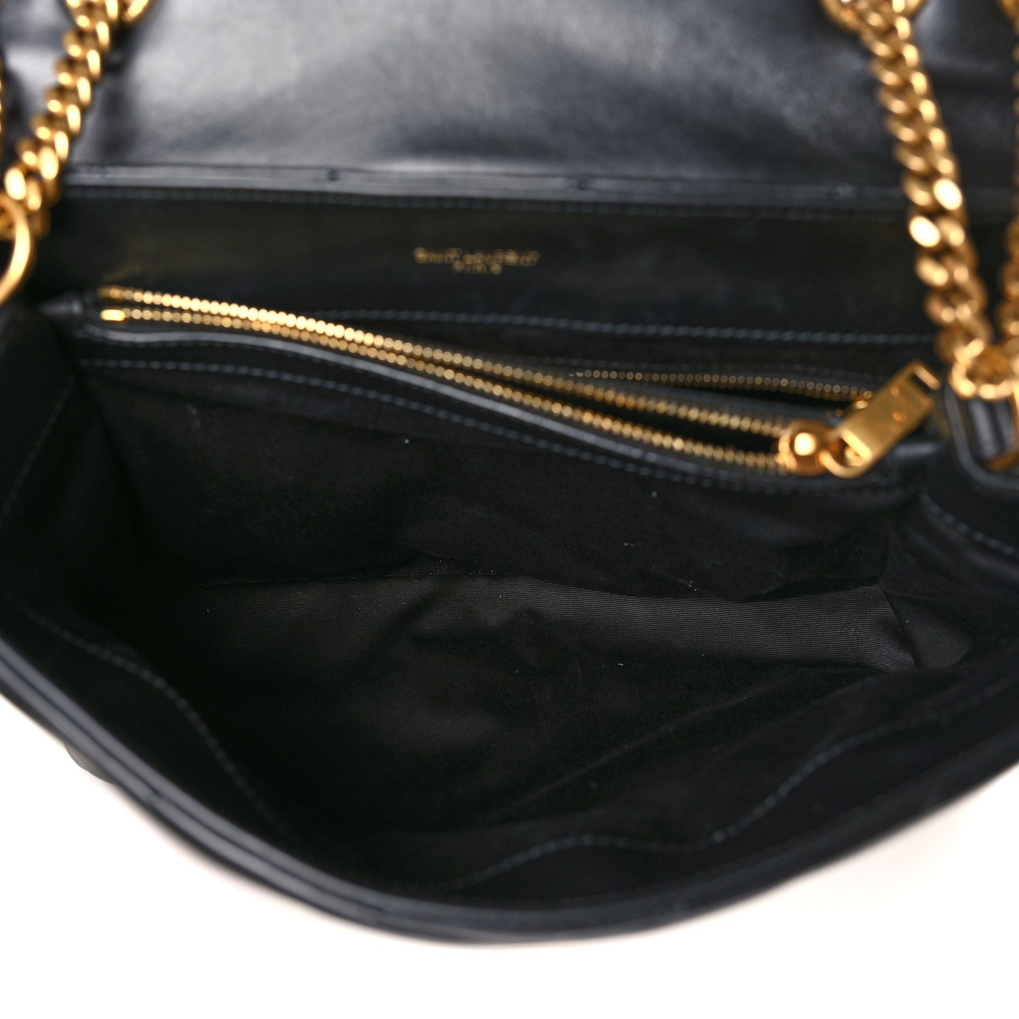 Calfskin Y Quilted Monogram Medium Loulou Chain Satchel Black