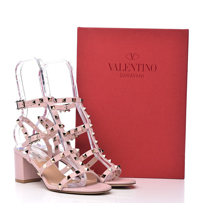 Valentino Garavani Calfskin Rockstud 60mm City Sandals 37.5 Water Rose 10 of 10