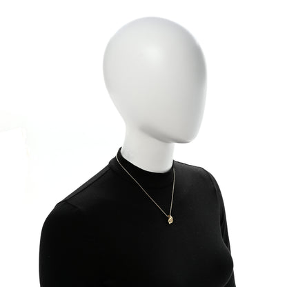 Christian Dior Metal Crystal CD Logo Pendant Necklace Gold 4 of 10