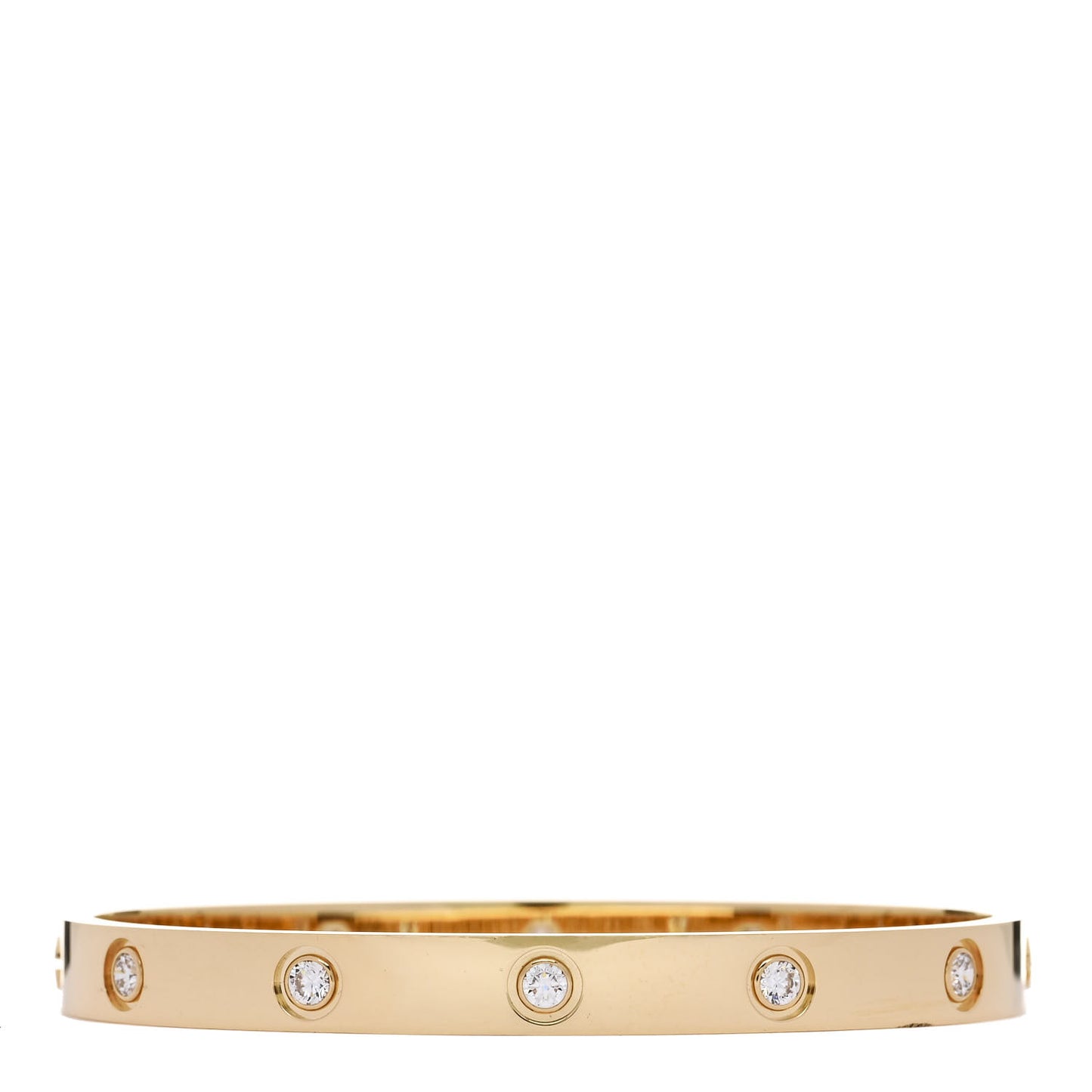 18K Yellow Gold 10 Diamond LOVE Bracelet 17