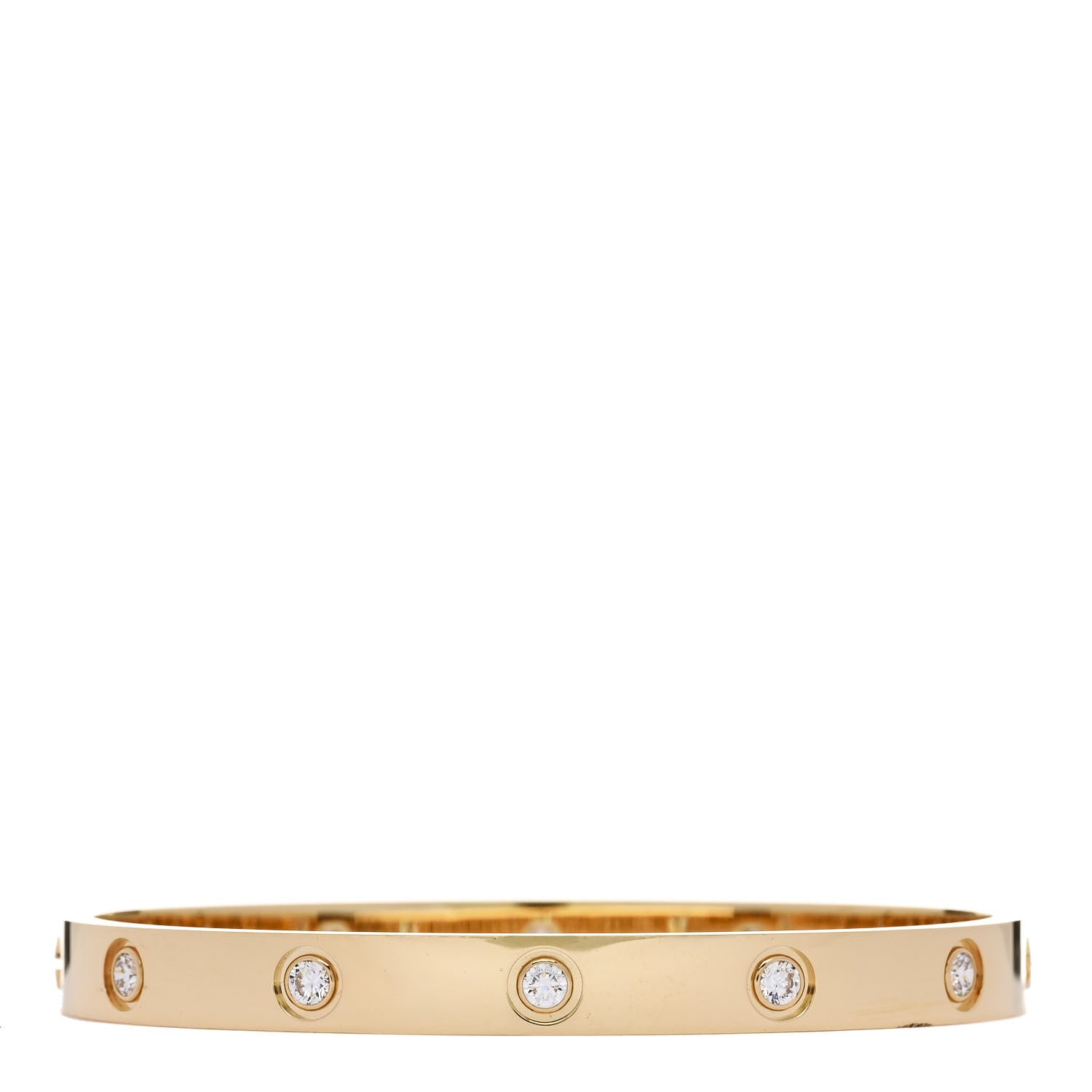 Cartier 18K Yellow Gold 10 Diamond LOVE Bracelet 17 2 of 10