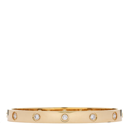 Cartier 18K Yellow Gold 10 Diamond LOVE Bracelet 17 2 of 10